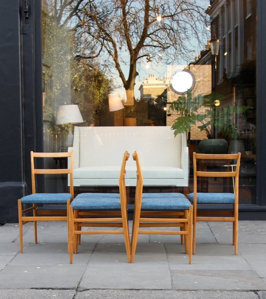 Set of Six Leggera Dining Chairs Giò Ponti - Image 3