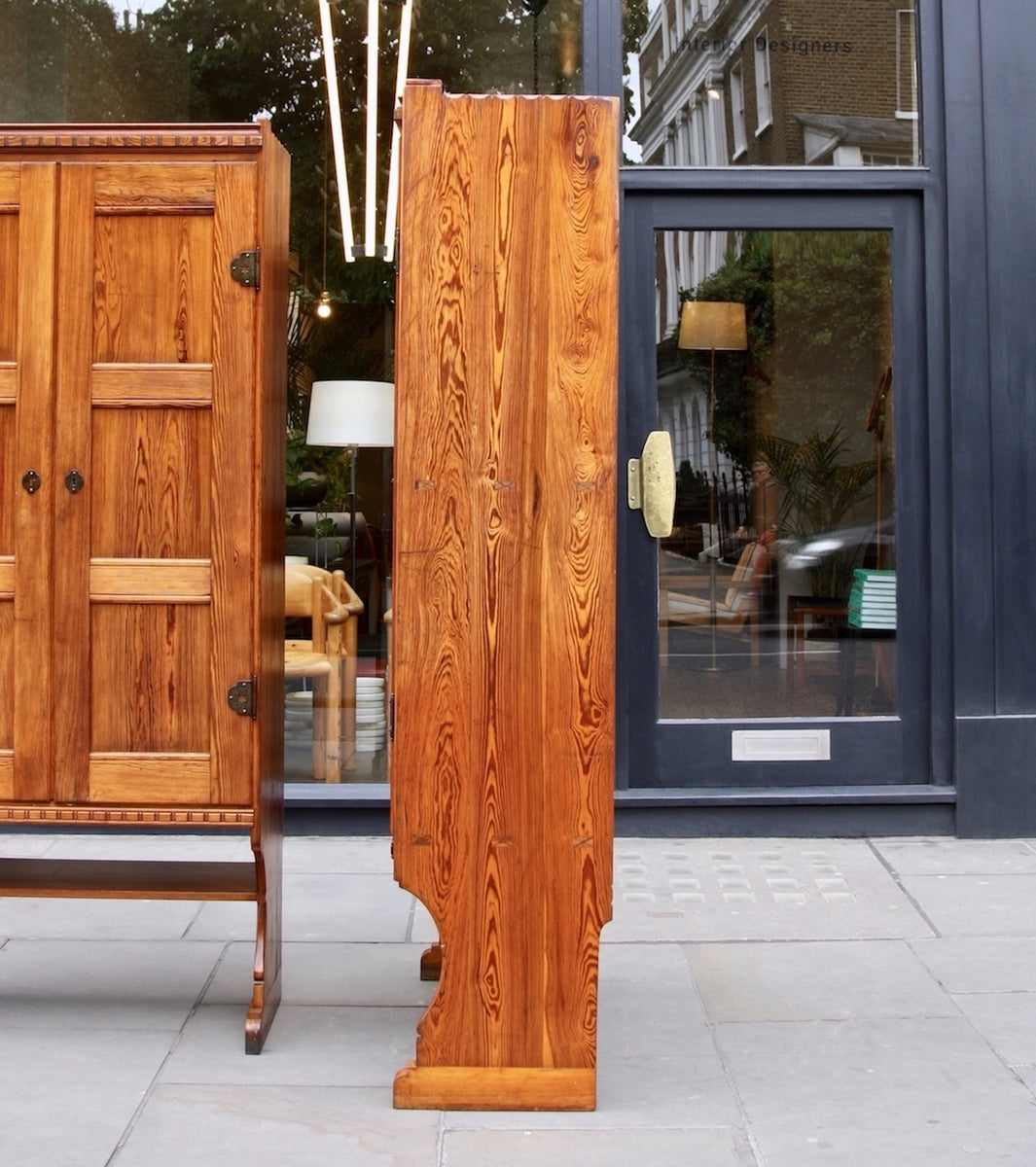 Skønvirke Cabinets Martin Nyrop - Danish art nuveau martin nyrup Copenhagen town hall custom made furniture gesamtkunstwerk early 20th century furniture pine patina aged pair of cabinets  scandinavian art nouveau