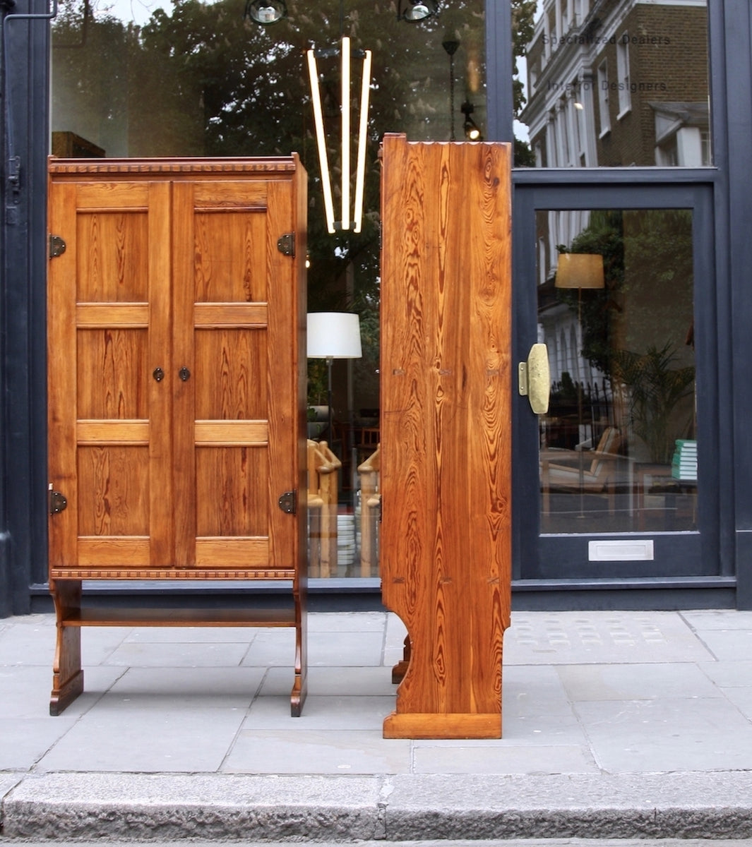 Skønvirke Cabinets Martin Nyrop - skonvirke Danish art nuveau martin nyrup Copenhagen town hall custom made furniture gesamtkunstwerk early 20th century furniture pine patina aged pair of cabinets 