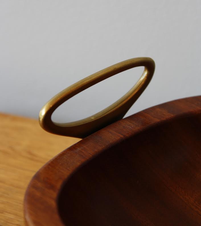 Modernist Designed Teak Tray with Brass Handles Carl Auböck - Image 5