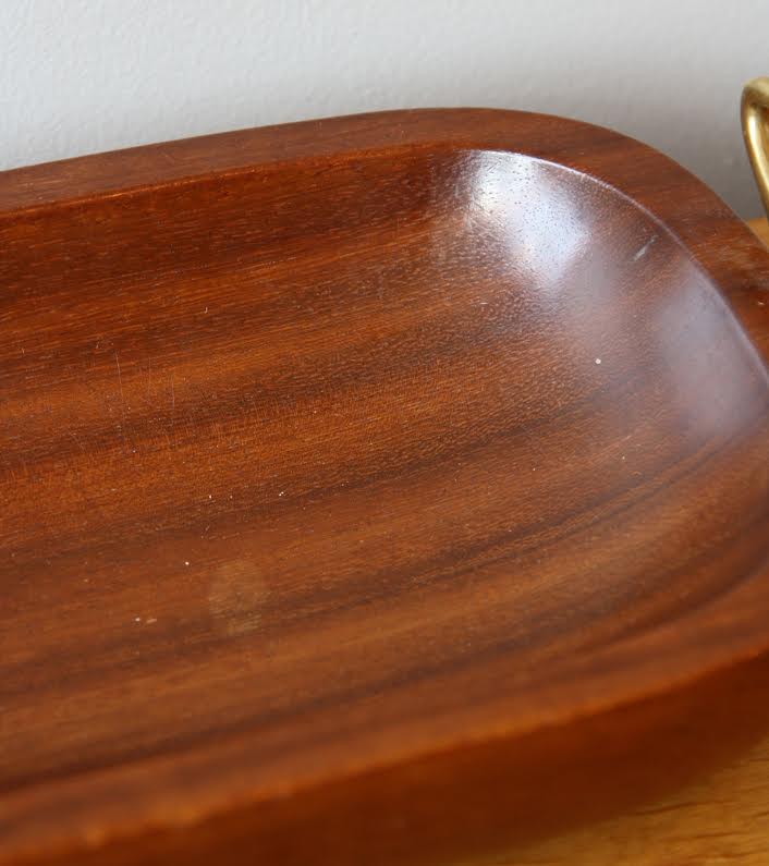 Teak Tray with Hand Crafted Brass Handles Carl Auböck - Image 6