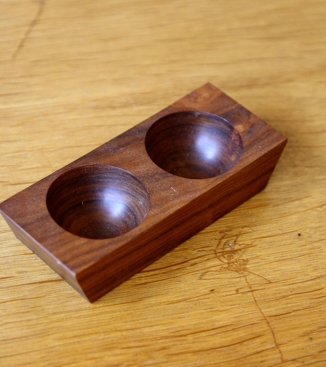 Walnut Double Eggcup with a Horn Spoon  Carl Auböck - Image 5