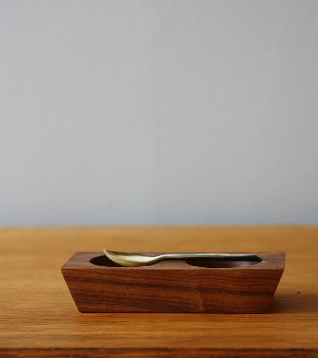 Walnut Double Eggcup with a Horn Spoon  Carl Auböck - Image 7