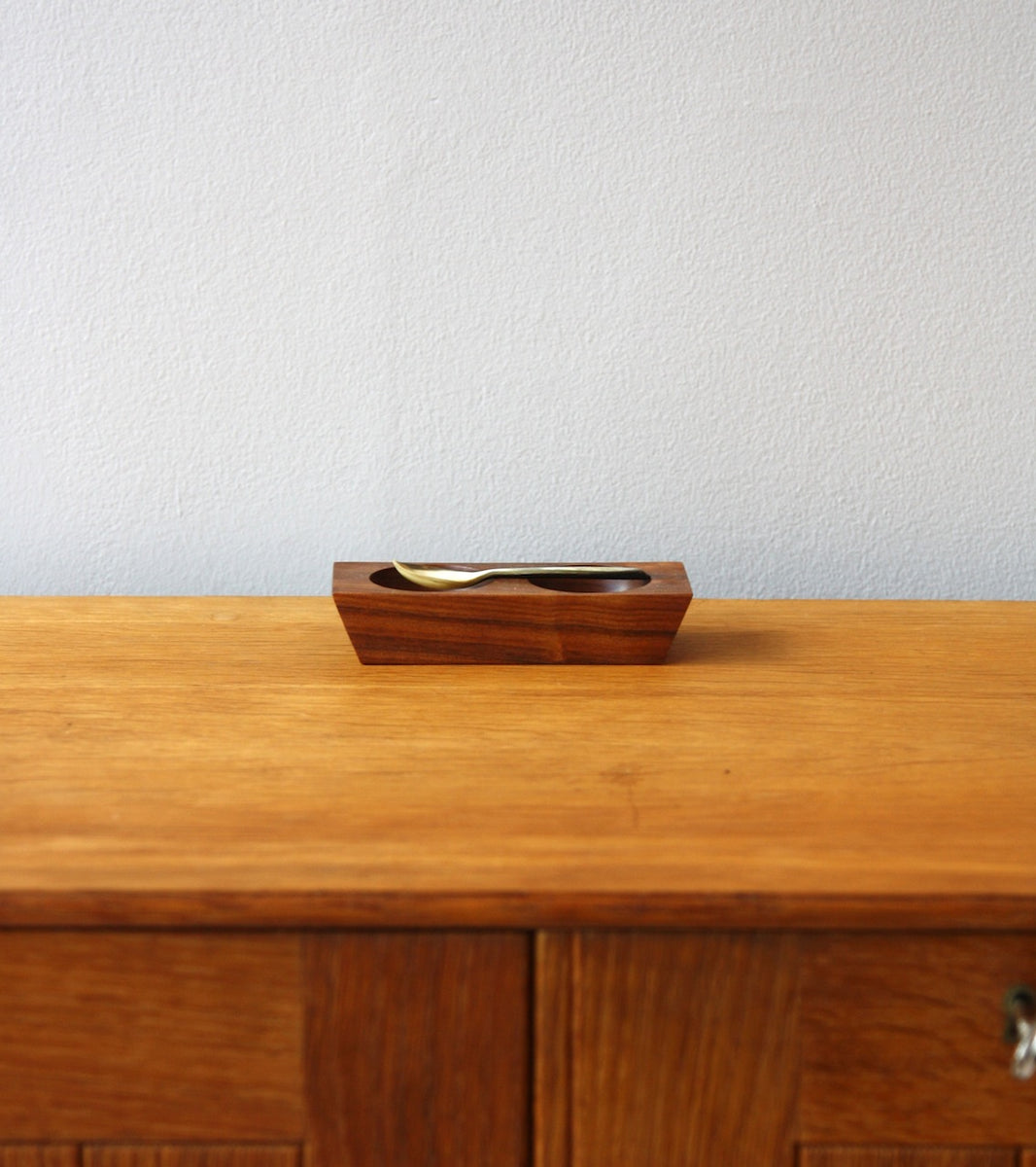 Walnut Double Eggcup with a Horn Spoon  Carl Auböck - Image 8