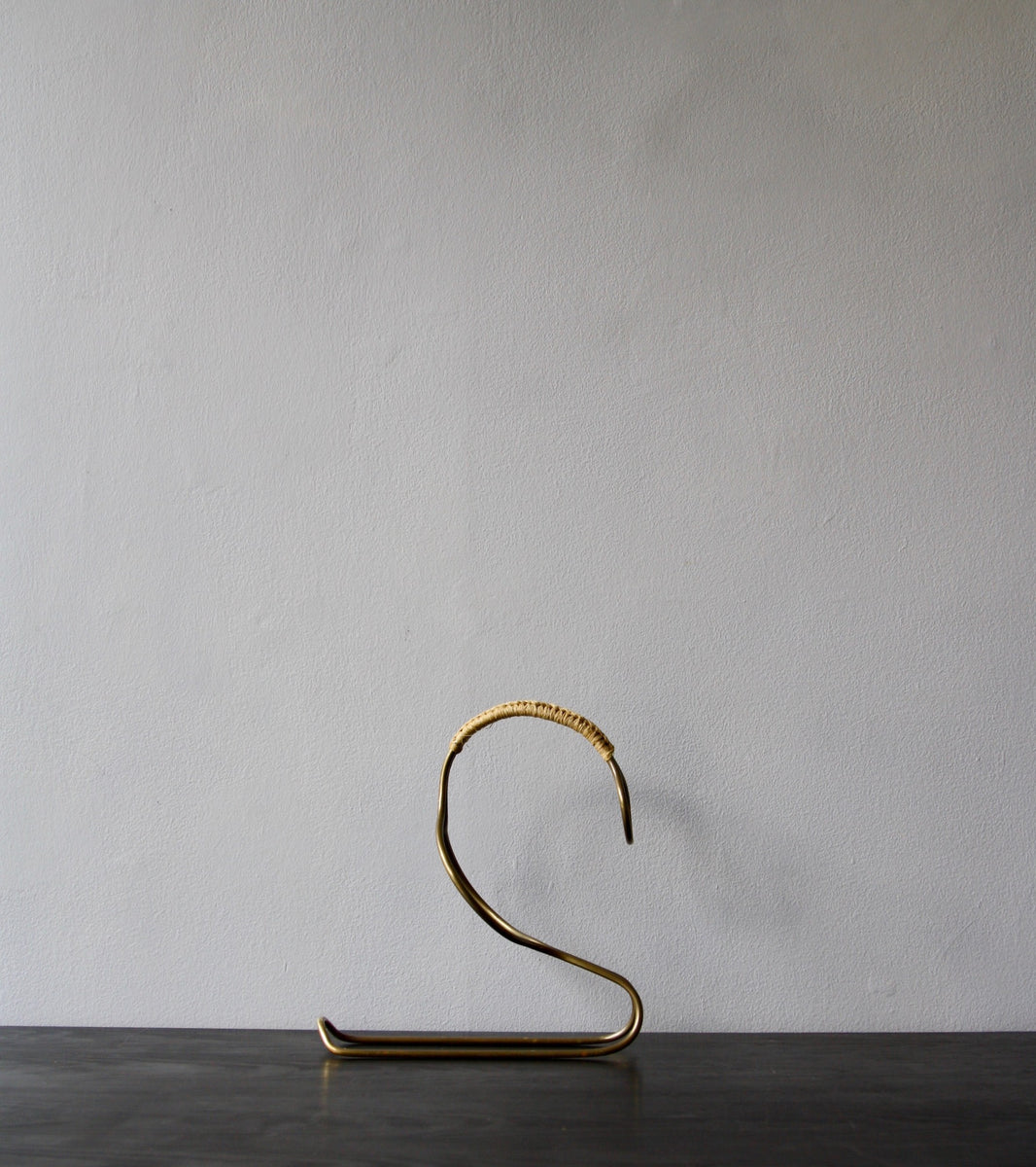 Side View of Brass Wine Cradle, Carl Auböck